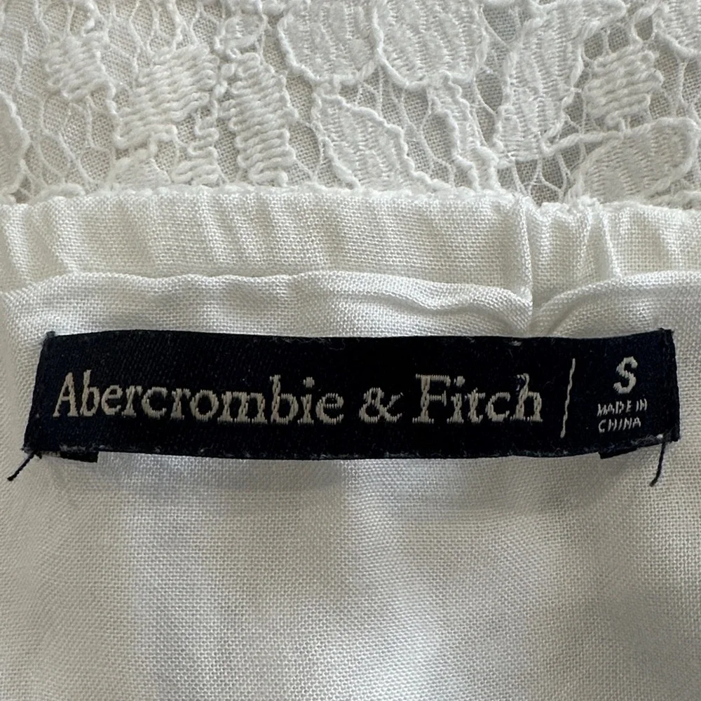 Abercrombie & Fitch White Lace Button-Down Mini Dress Size S